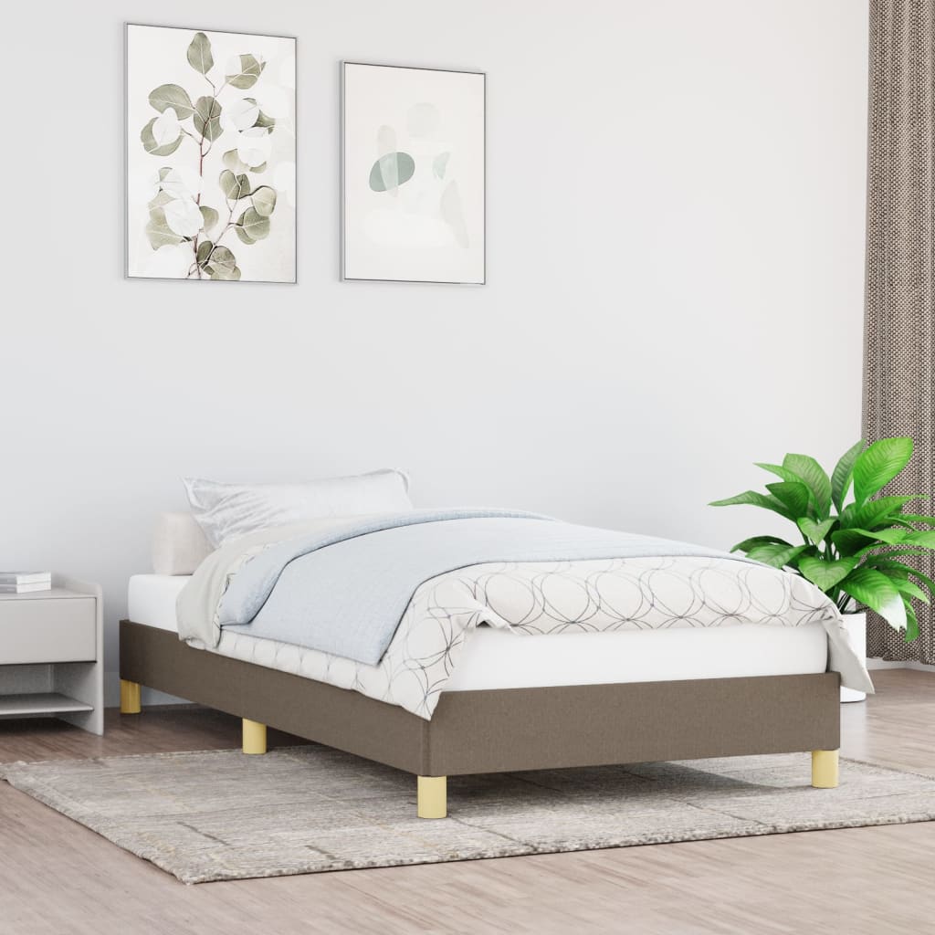 Estrutura de cama sem colchão 80x200 cm tecido cinzento