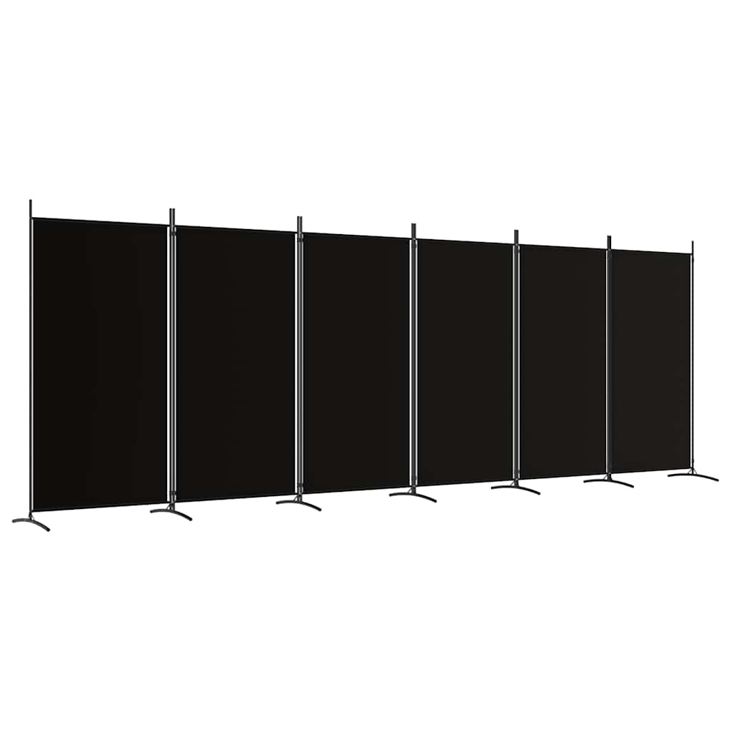 Divisória de quarto com 6 painéis 520x180 cm tecido preto