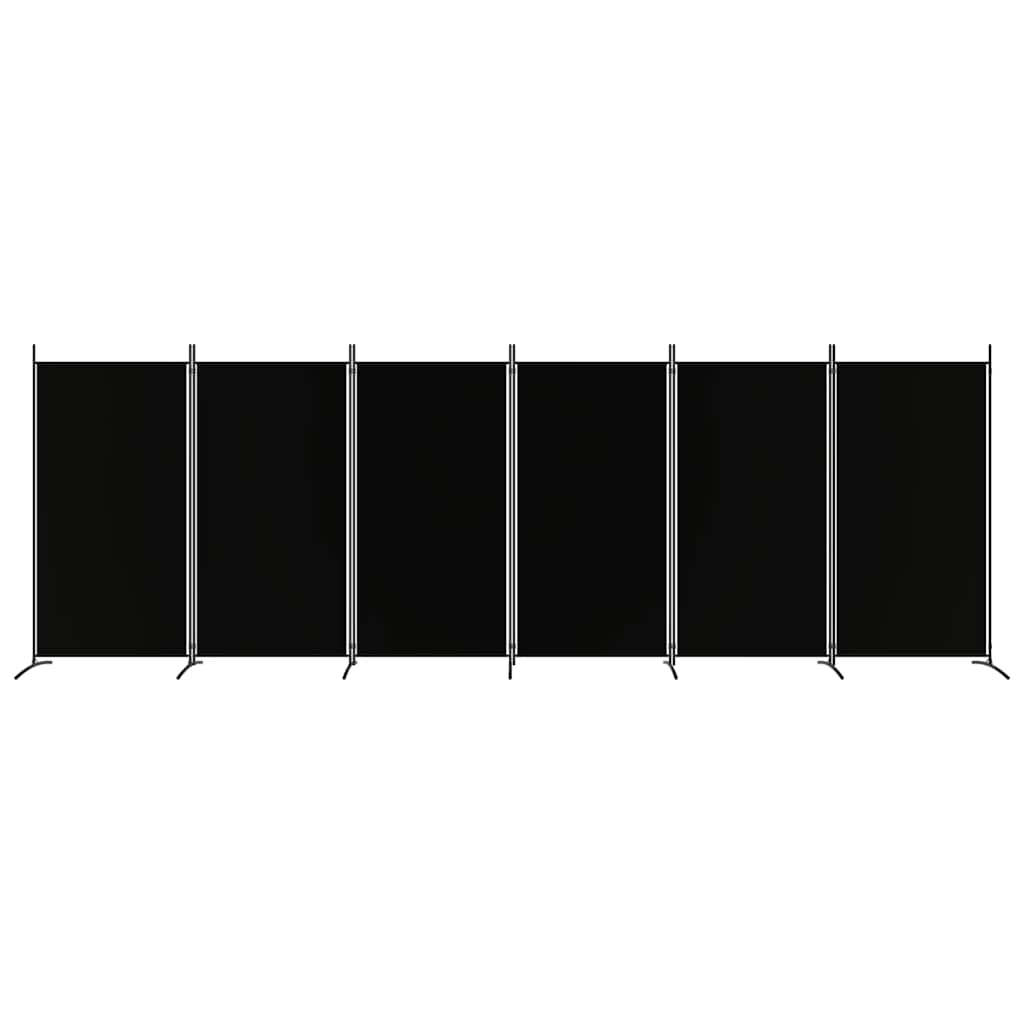 Divisória de quarto com 6 painéis 520x180 cm tecido preto