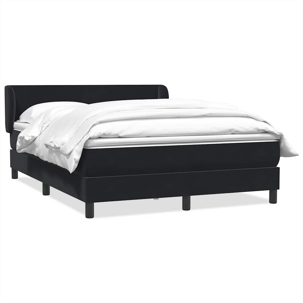 Cama com molas/colchão 160x210 cm veludo preto