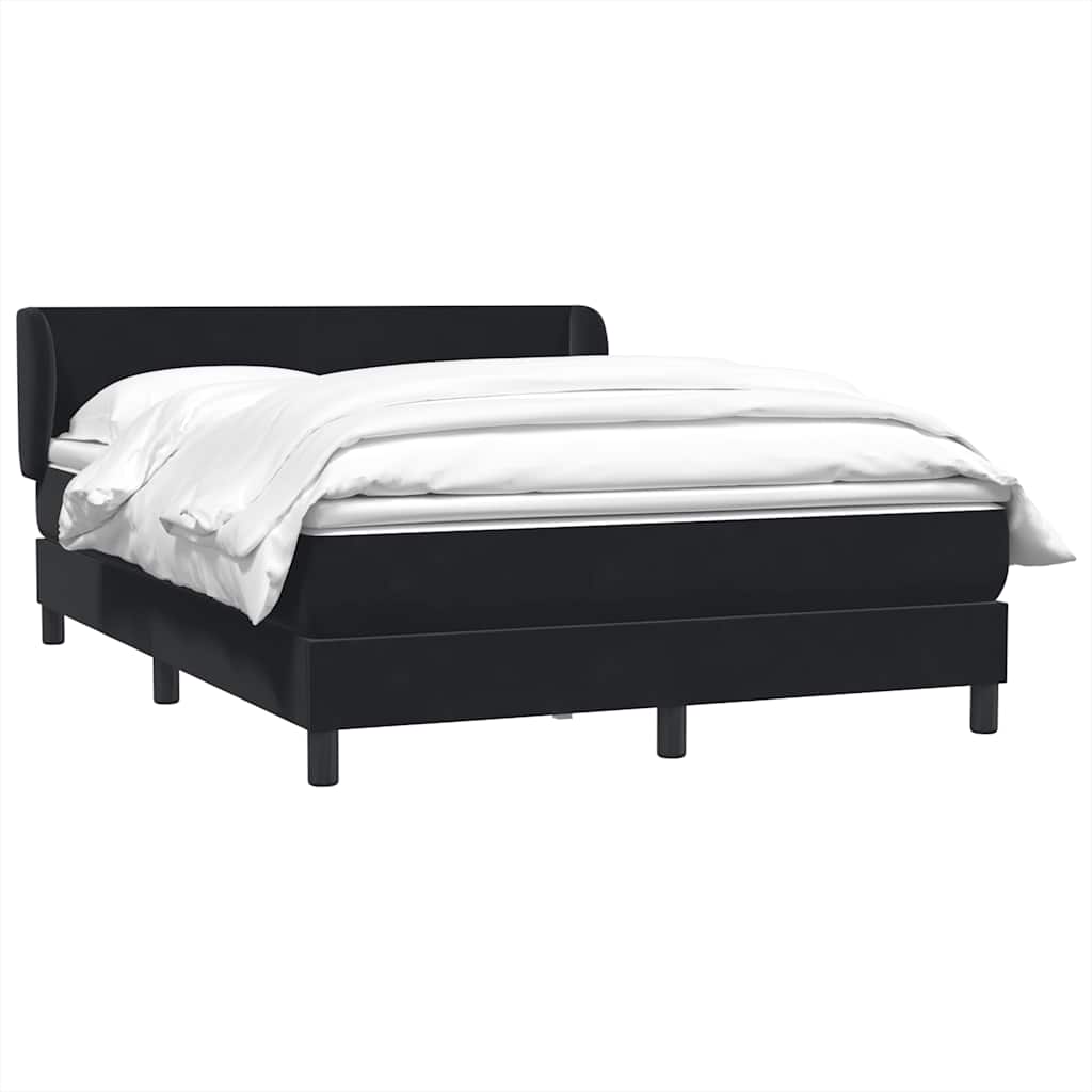 Cama com molas/colchão 160x210 cm veludo preto