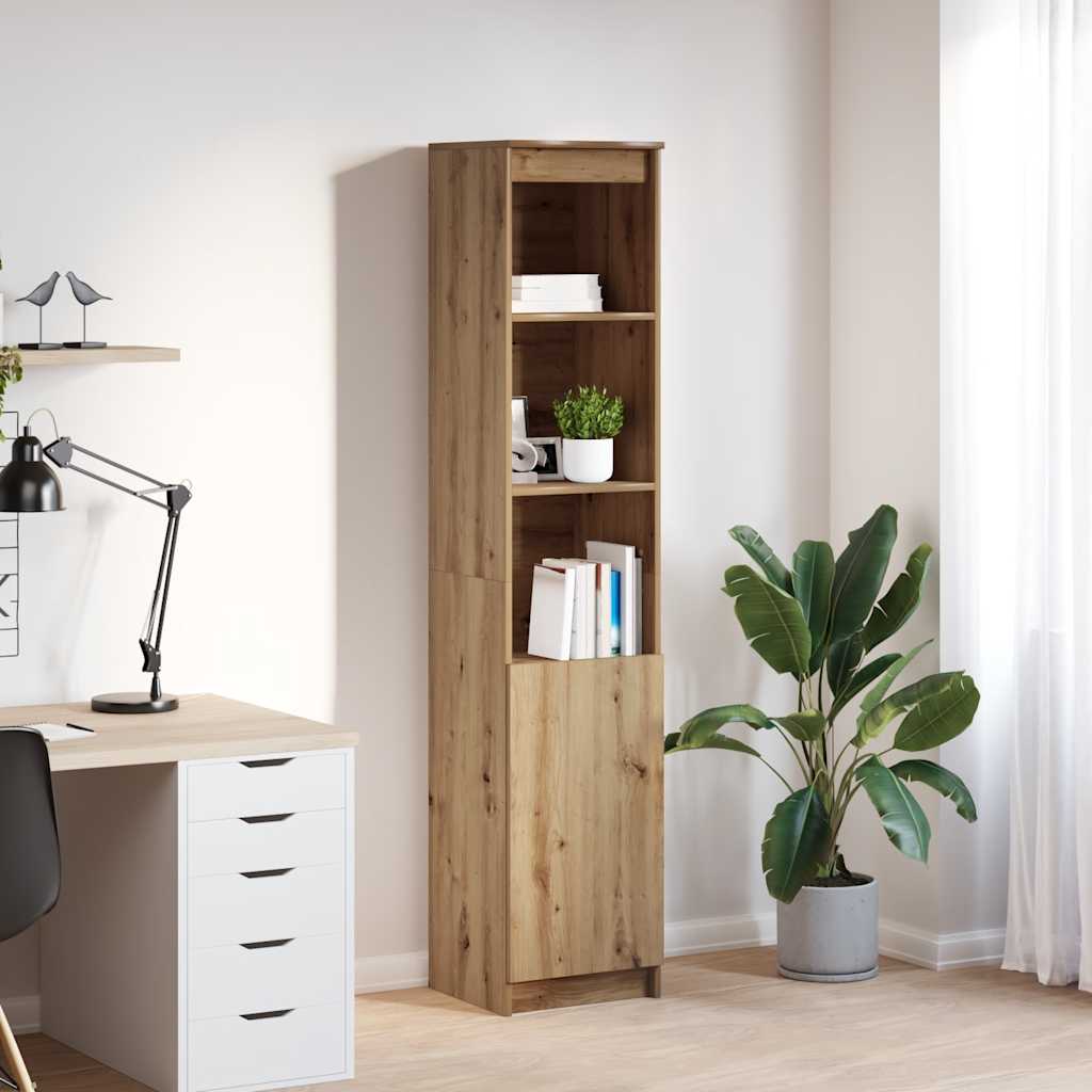 Aparador alto 37,5x35x180cm deriv. madeira carvalho artisiano