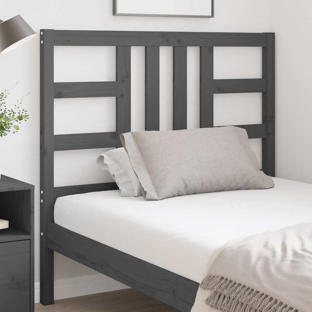 Cabeceira de cama 106x4x100 cm pinho maciço cinzento