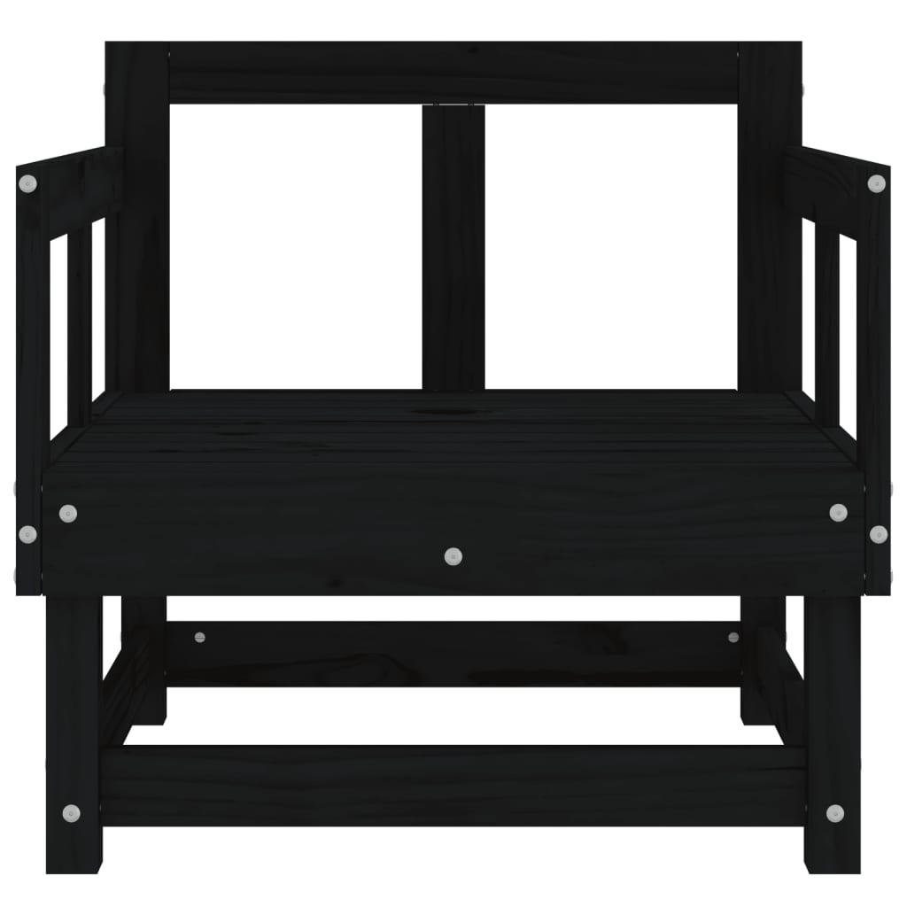 Cadeiras de jardim 2 pcs madeira de pinho maciça preto