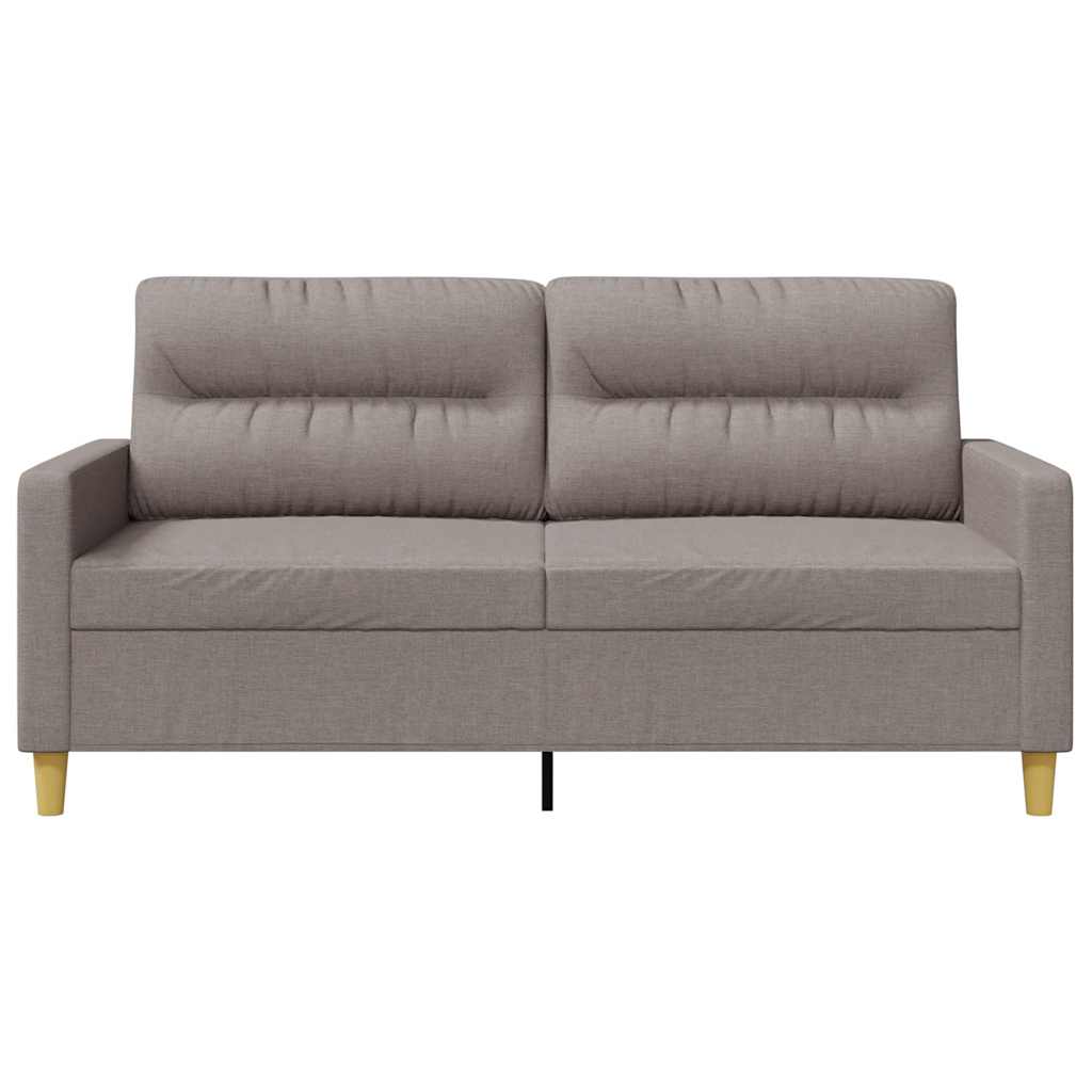 Sofá de 2 lugares tecido 140 cm cinzento-acastanhado