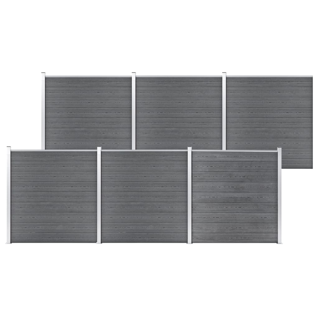 Painel de vedação para jardim 1045x186 cm wpc cinzento