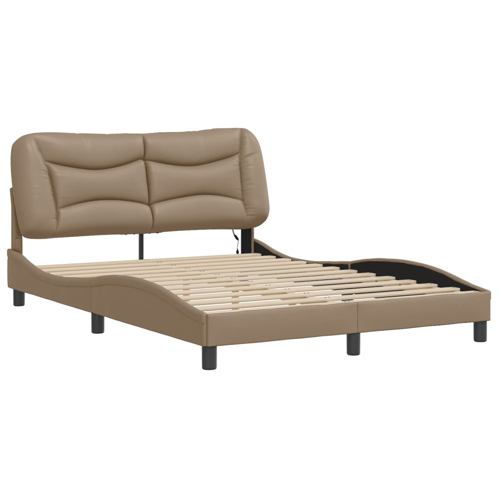 Estrutura de cama com LED sem colchão hvar 140x200cm cappuccino