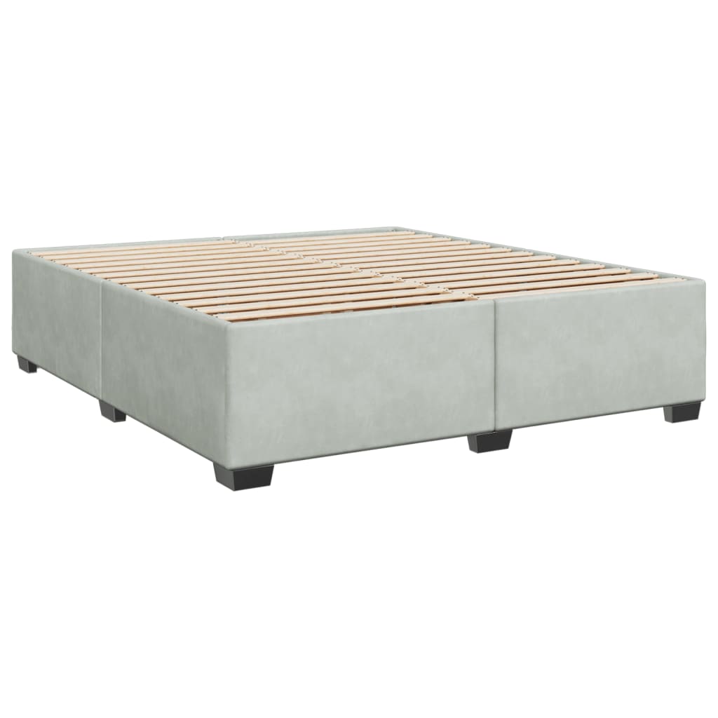 Estrutura de cama sem colchão 200x200 cm veludo cinzento-claro