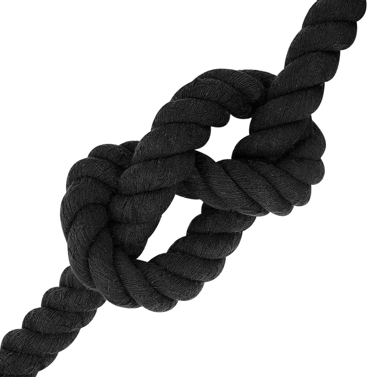 Corda de algodão 36 mm 25 m preto 100% algodão