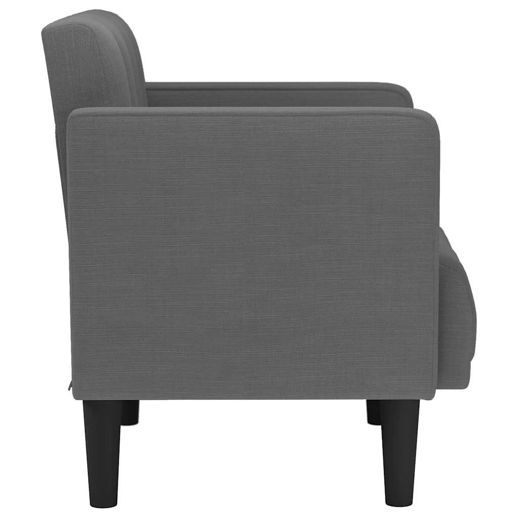 Poltrona com apoio de braços 53 cm tecido cinzento-escuro