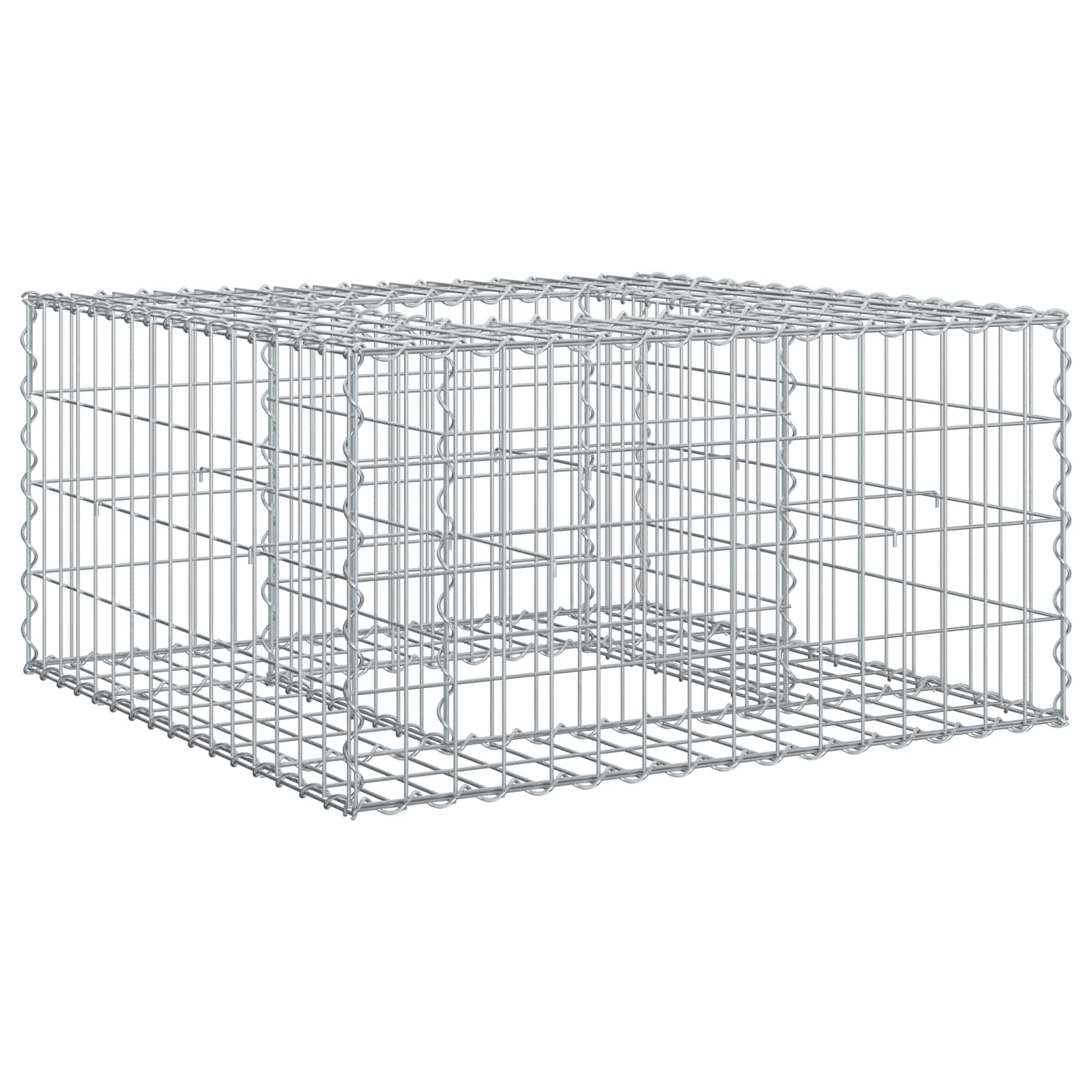 Cama elevada de gabião prateado