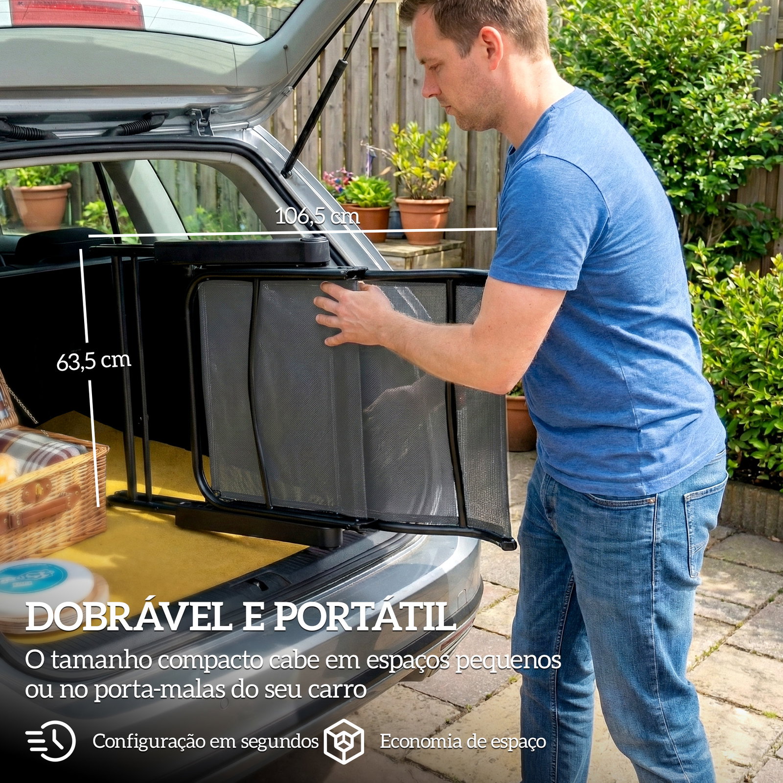 Conjunto de 2 cadeiras dobráveis reclináveis de jardim exterior com encosto alto ajustável em 5 posições apoio para pés cinza escuro
