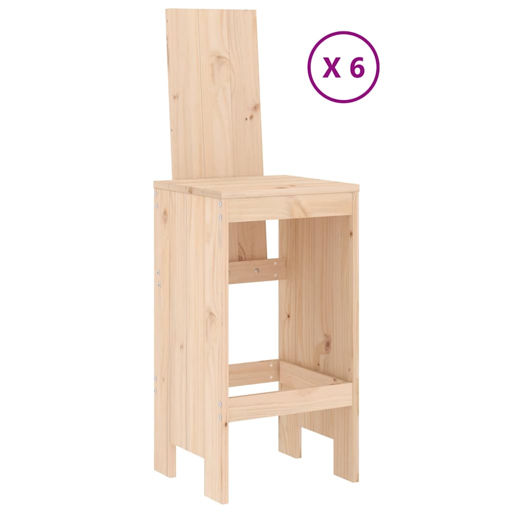 7 Pcs conjunto de bar para jardim pinho maciço