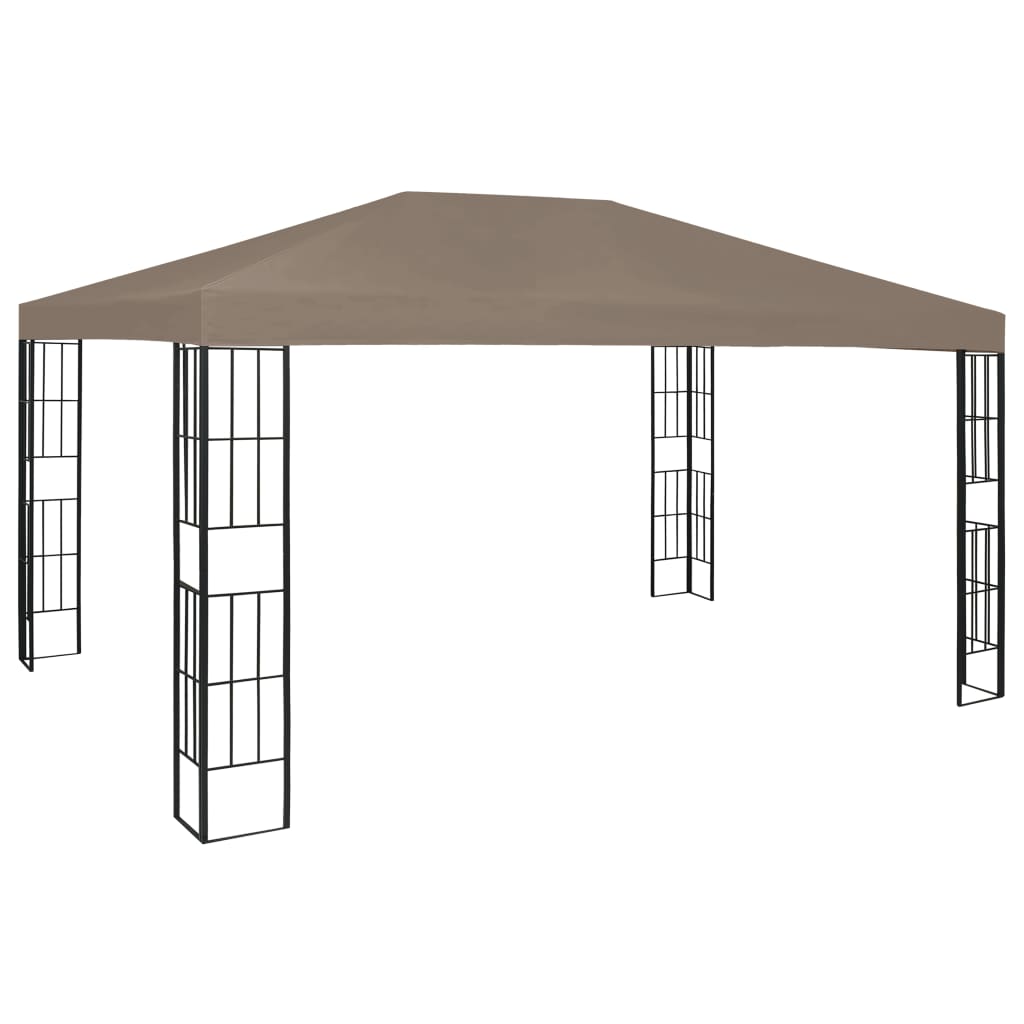 Gazebo 4x3 m cinzento-acastanhado