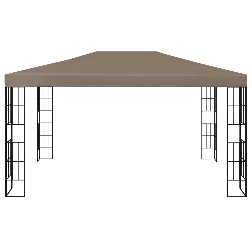 Gazebo 4x3 m cinzento-acastanhado
