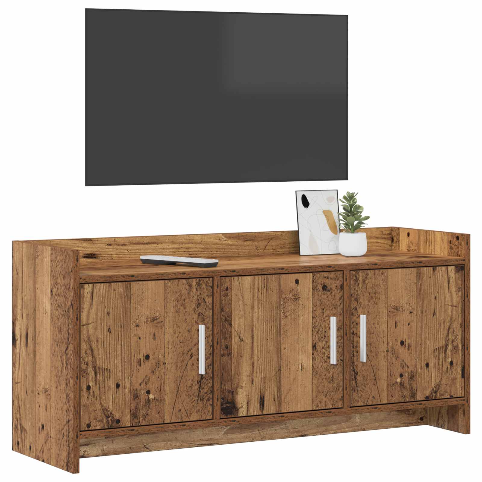 Gabinete para TV 102 x 33 x 47 cm madeira antiga