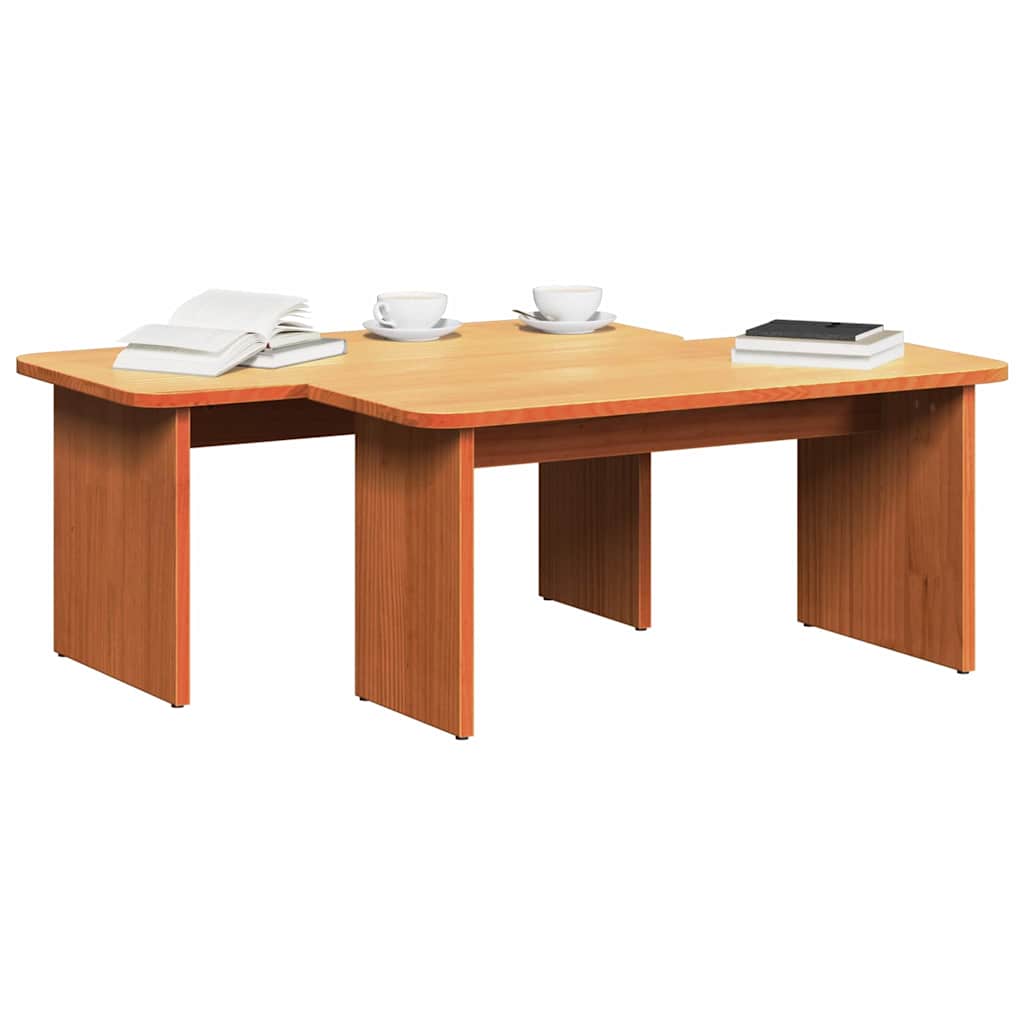 Mesa de centro 2 unid. marrom cera 100 x 69 x 35,5 cm