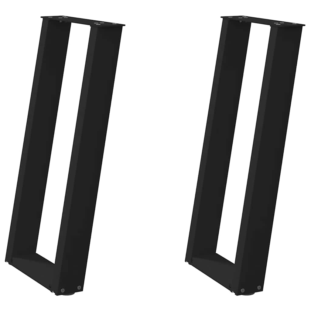Pés de mesa de console em forma de u, 2 peças, preto, 28x(72-73) cm, aço