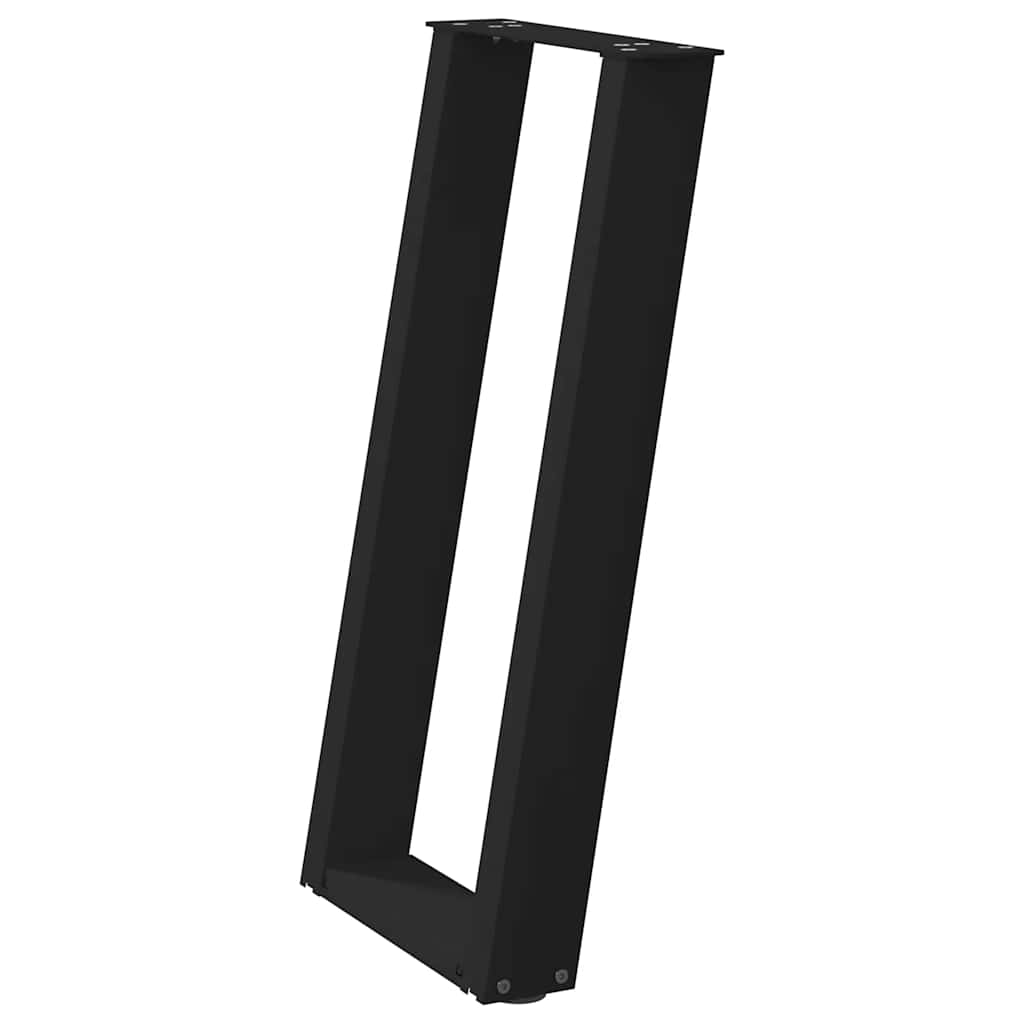 Pés de mesa de console em forma de u, 2 peças, preto, 28x(72-73) cm, aço