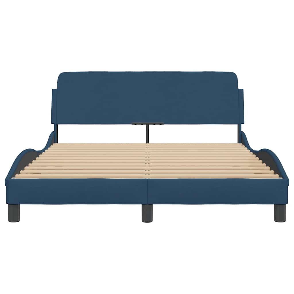 Estrutura de cama com cabeceira dover 140x200 cm tecido azul
