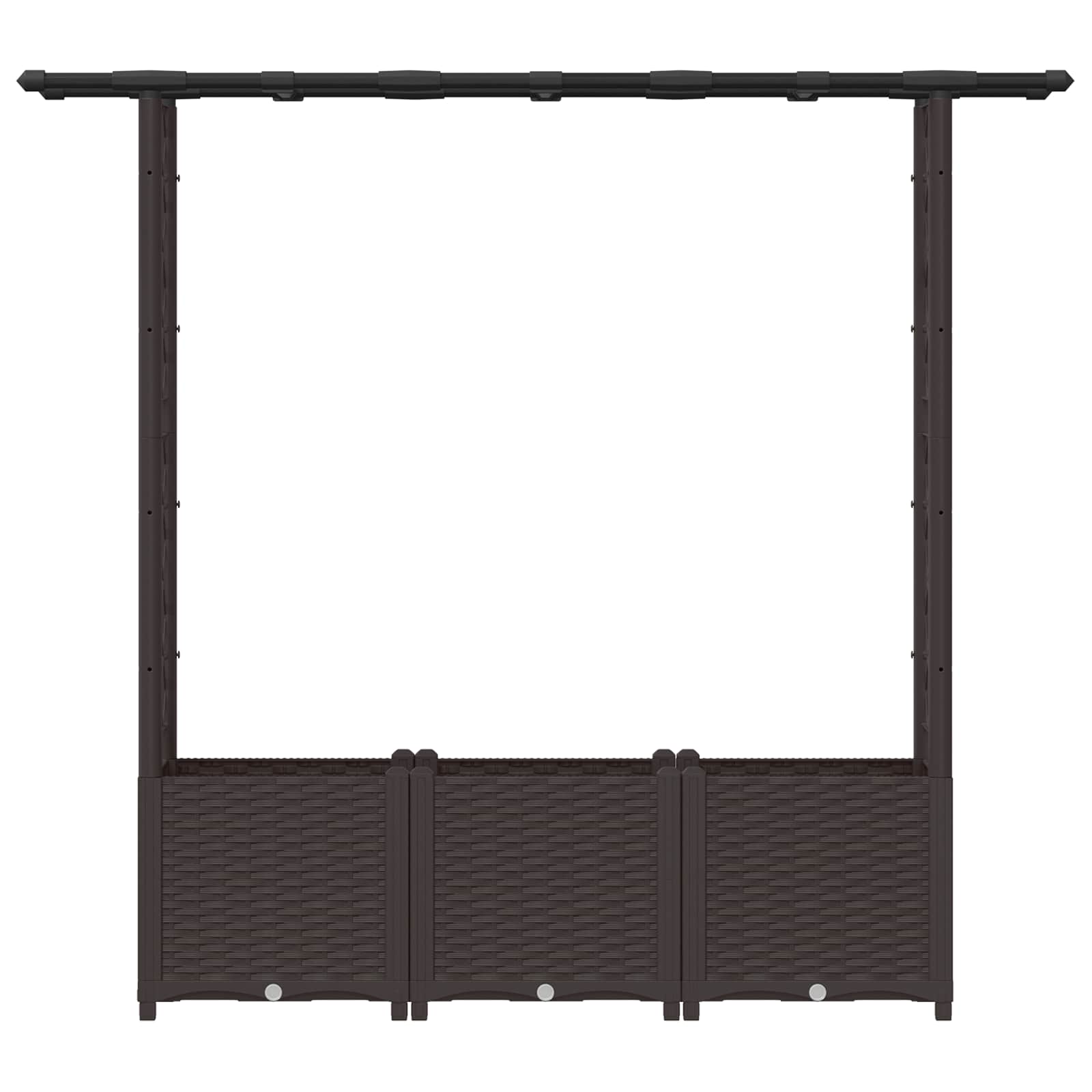 Cama elevada com treliça e telhado castanho 162,5 x 40 x 136 cm