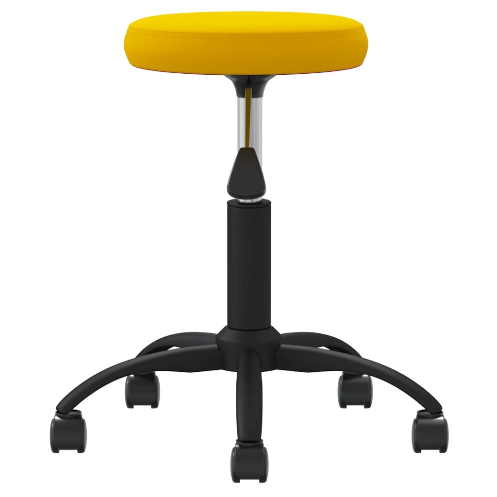 Cadeira de escritório giratória veludo amarelo mostarda