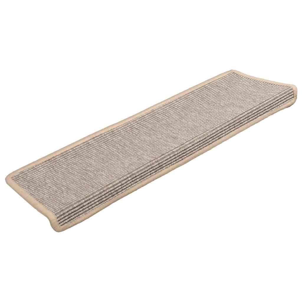 Tapetes de escada 15 peças 65x21x4 cm prateados com borda retangular
