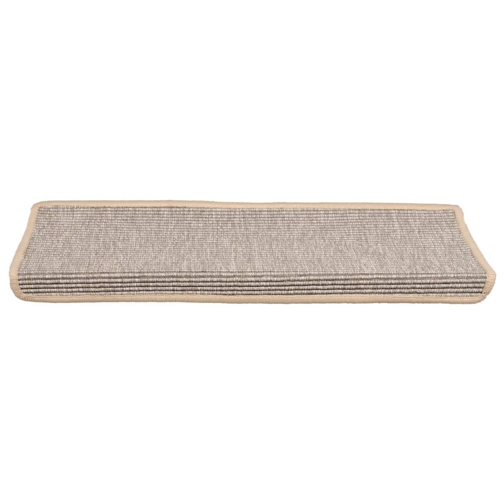 Tapetes de escada 15 peças 65x21x4 cm prateados com borda retangular