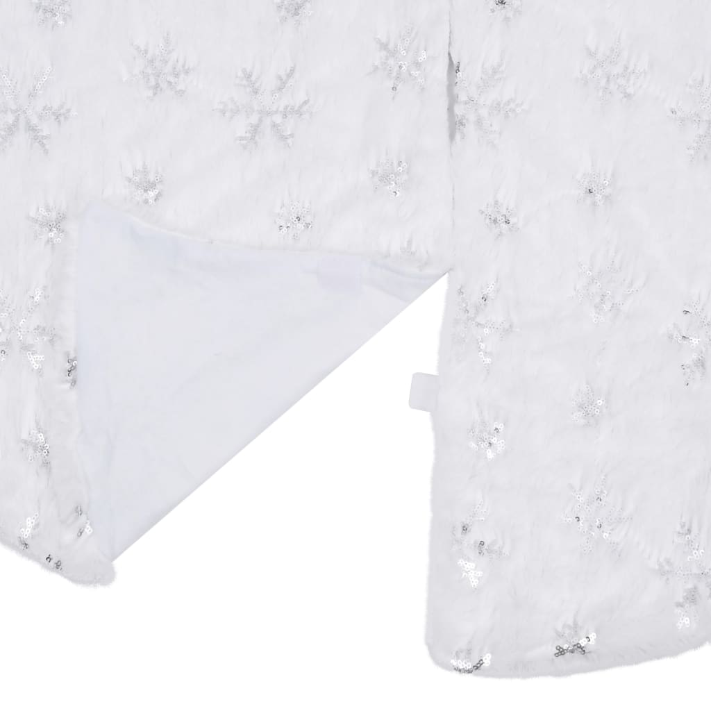 Saia de árvore de natal de luxo branca 122 cm pele sintética