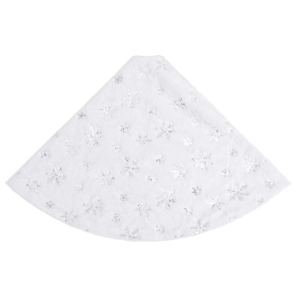 Saia de árvore de natal de luxo branca 122 cm pele sintética