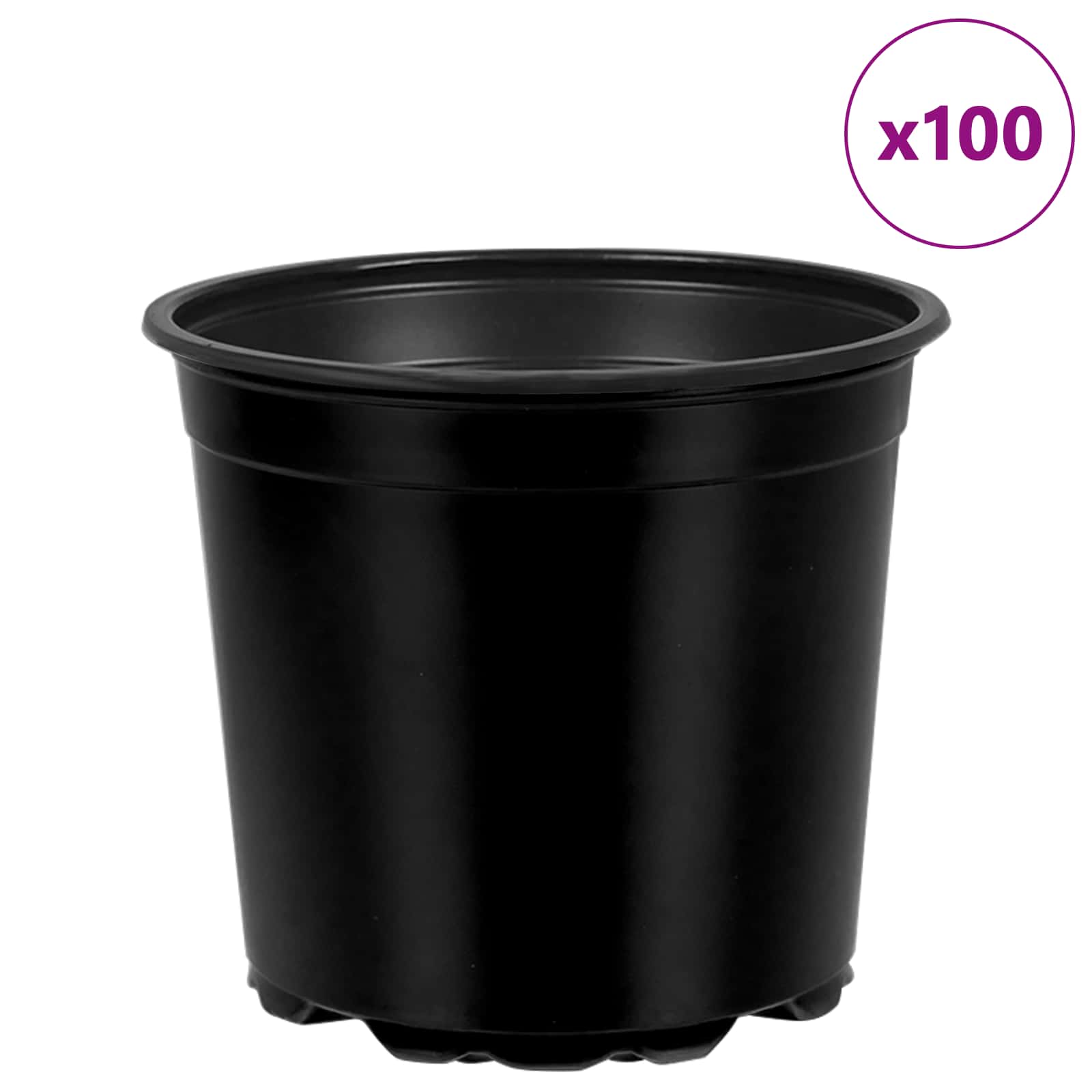 Vaso redondo para flores 100 unid. preto ø 15 x 13 cm plástico