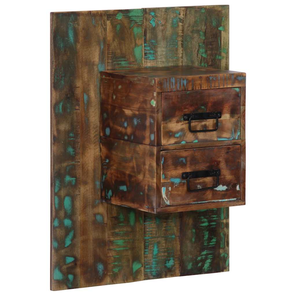 Mesa de cabeceira multicor 60x32x80cm madeira maciça recuperada
