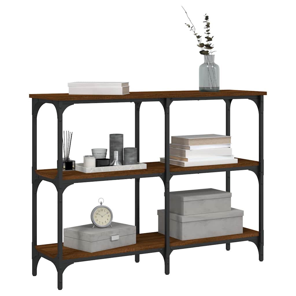 Mesa consola 100x29x75 cm derivados madeira carvalho castanho