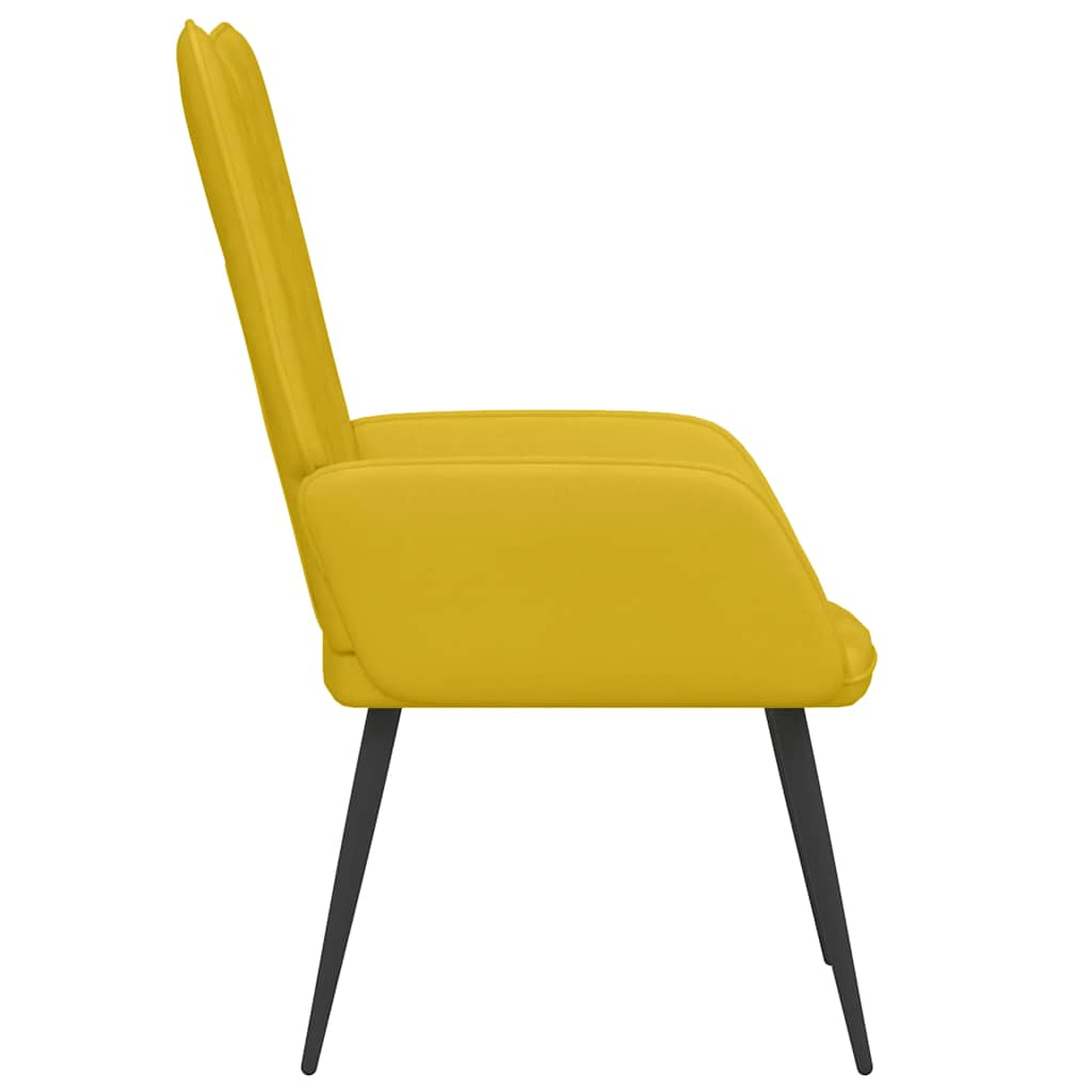 Cadeira de descanso veludo amarelo mostarda