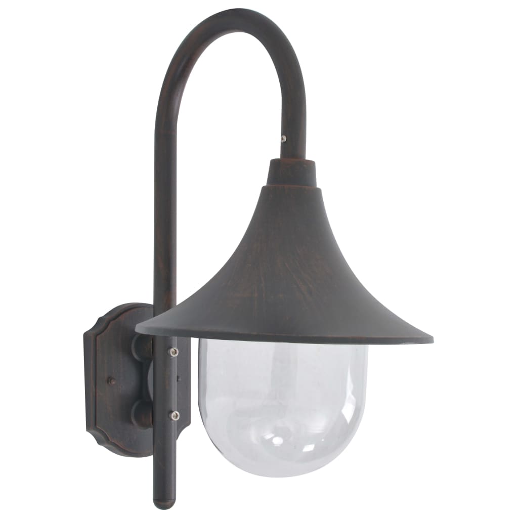 Candeeiro de parede para jardim e27 42 cm alumínio bronze