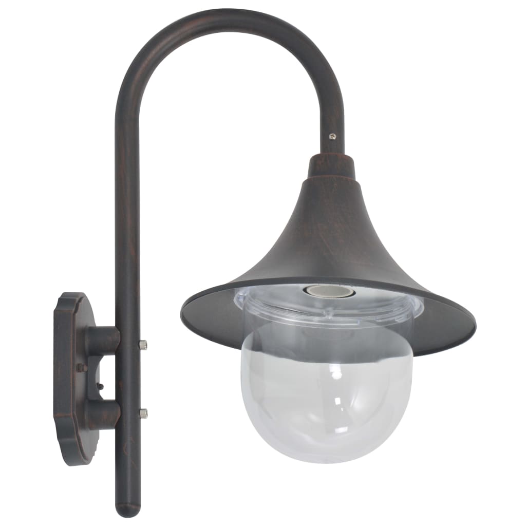 Candeeiro de parede para jardim e27 42 cm alumínio bronze