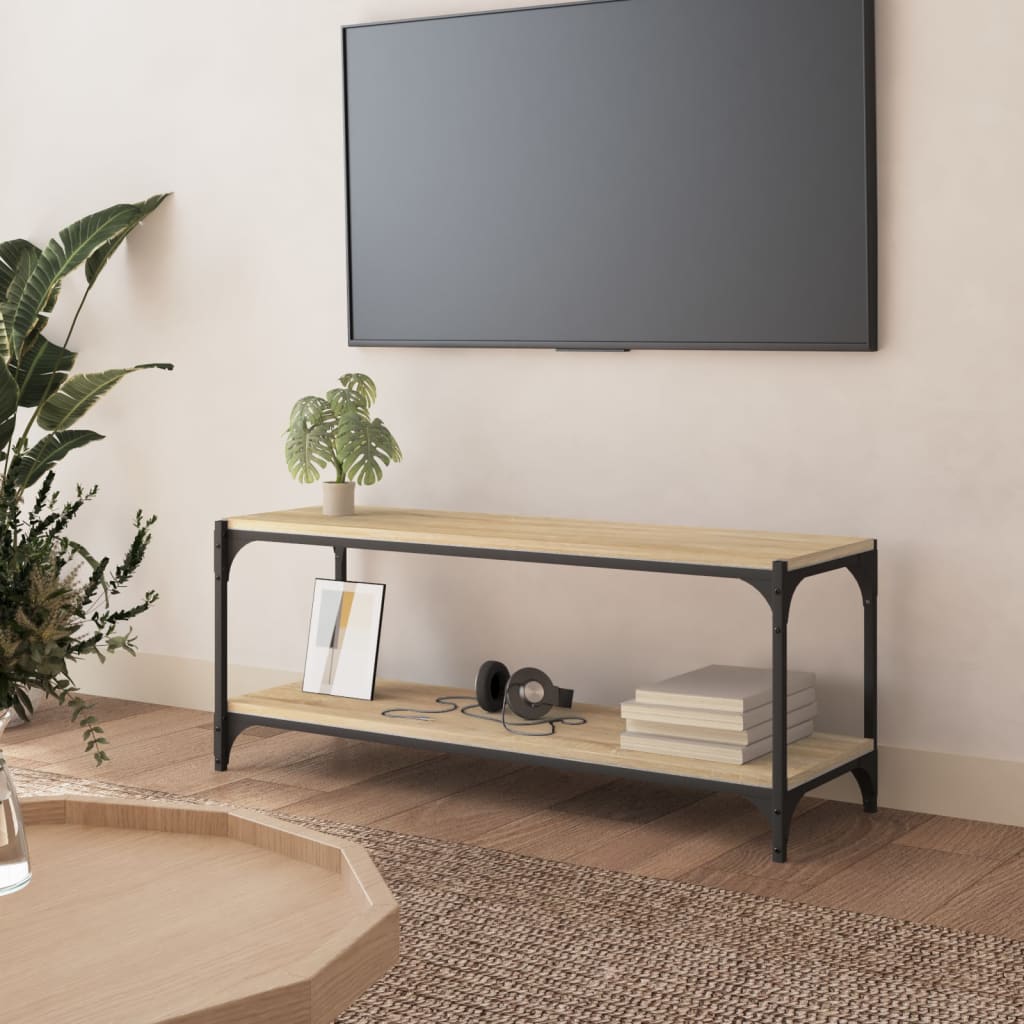 Móvel TV 100x33x41 cm derivados madeira/aço cor carvalho sonoma