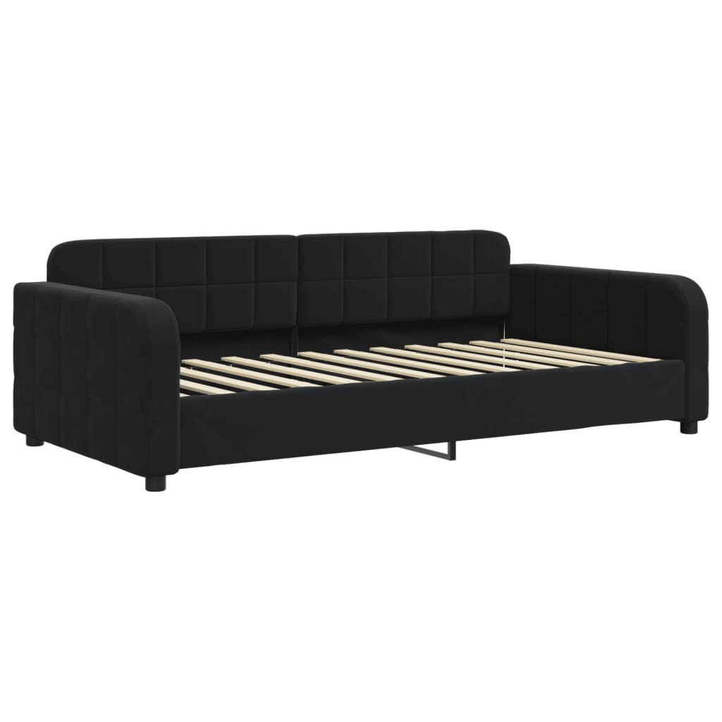 Sofá-cama com colchão 100x200 cm veludo preto