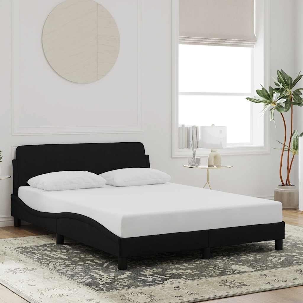Estrutura de cama dover 120x200 cm veludo preto
