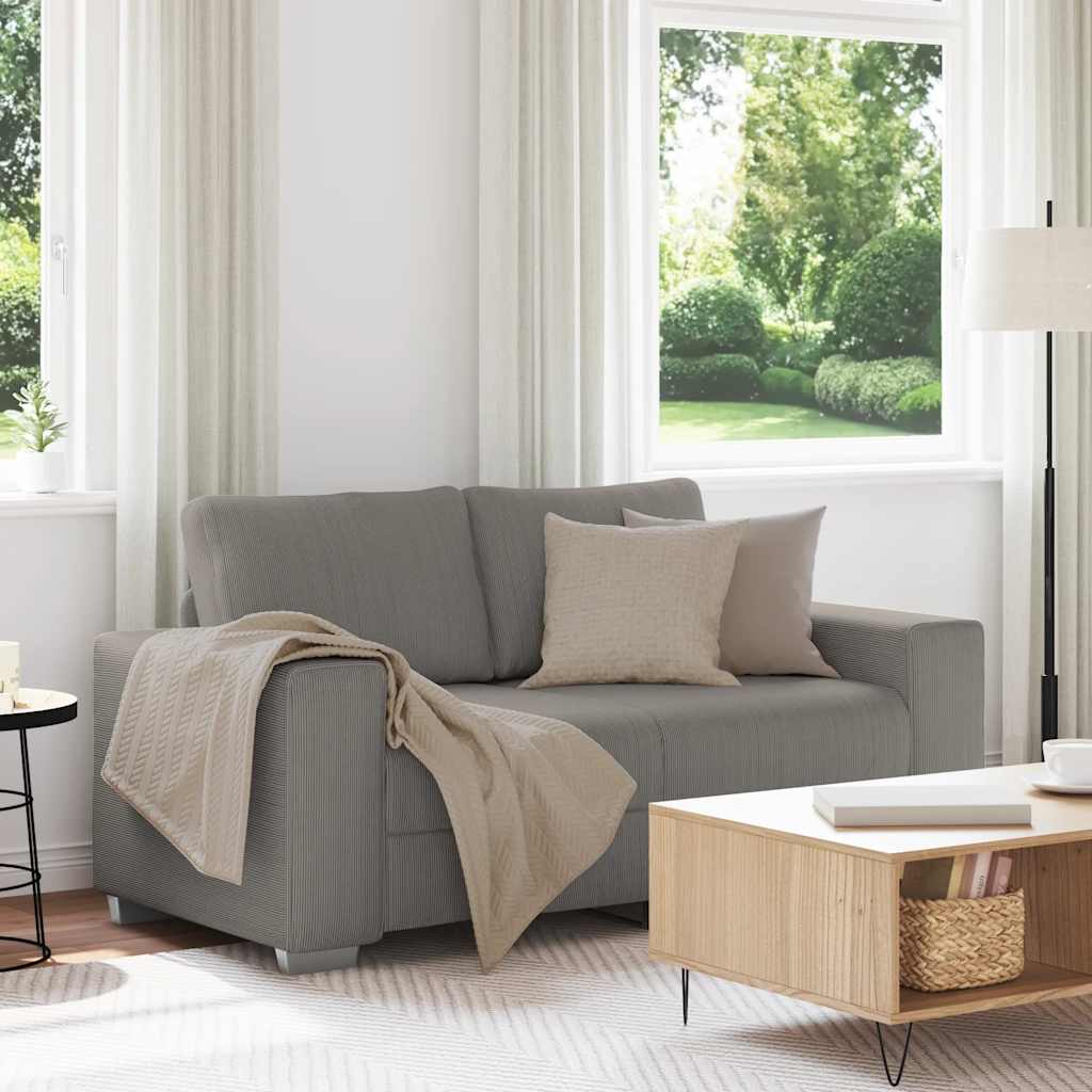 Sofá-luvas 160x77x82 cm tecido corduroy cinzento-claro