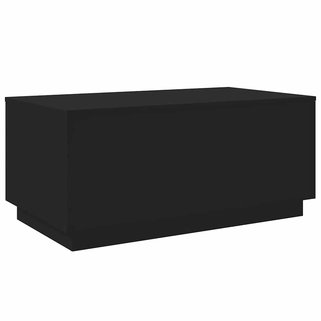 Mesa de centro com luzes LED 90x50x40 cm preto