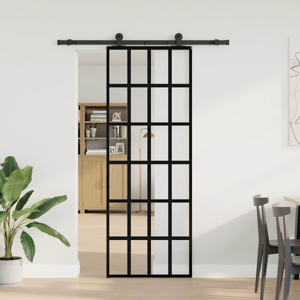 Porta deslizante c/ conj. ferragens 76x205cm vidro esg/alumínio