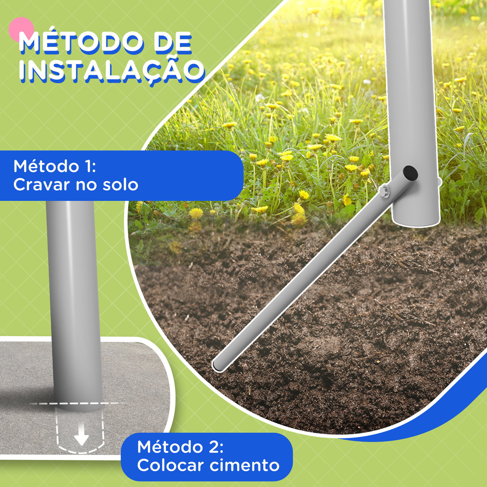 Baloiço para crianças baloiço jardim com 1 baloiço simples 1 planador e anti-UV 255x160x180 cm cinza e verde