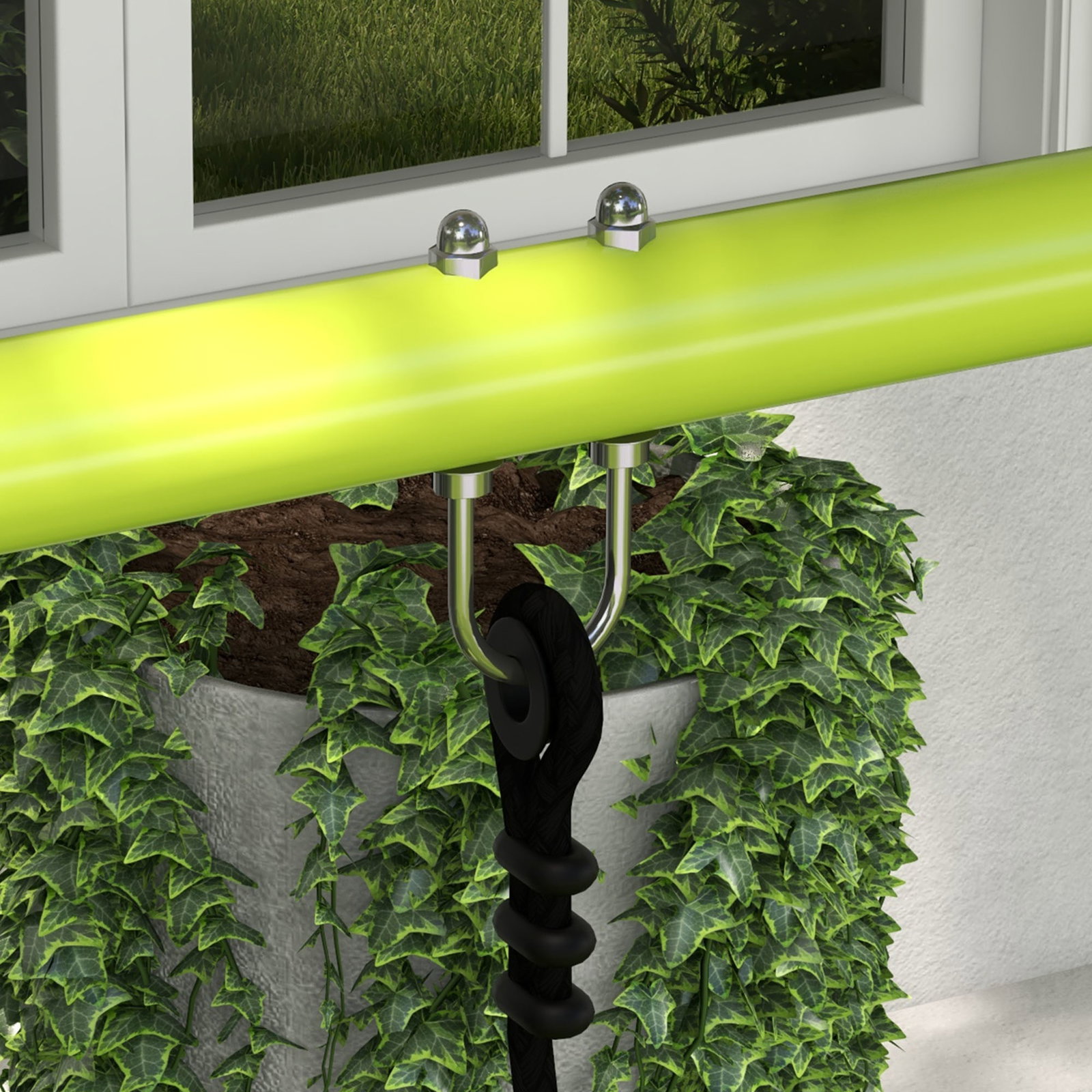 Baloiço para crianças baloiço jardim com 1 baloiço simples 1 planador e anti-UV 255x160x180 cm cinza e verde