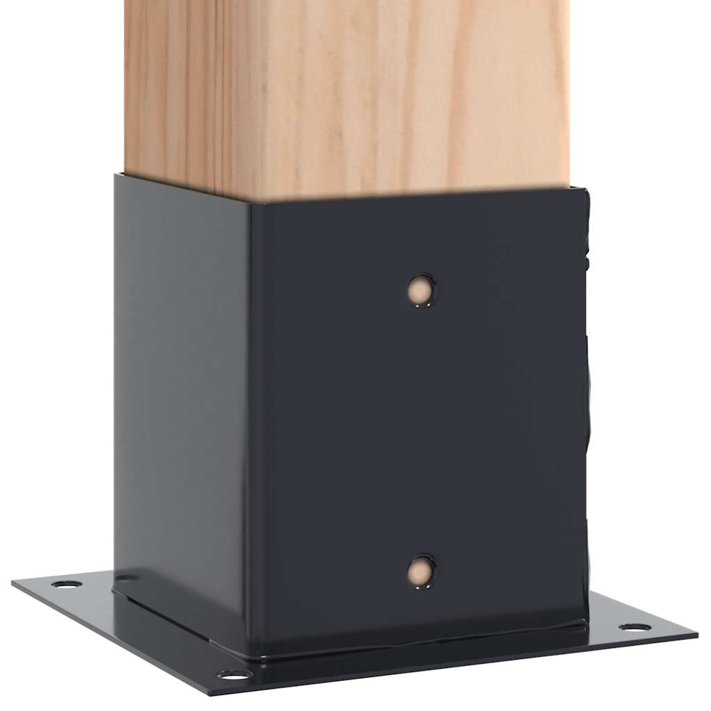 Bases de coluna quadradas 4 peças 121x121mm aço revestido a pó