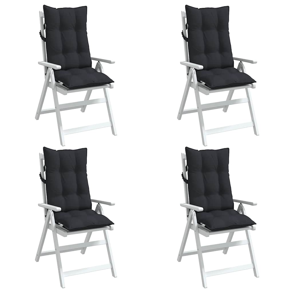Almofadões p/ cadeira encosto alto 4 pcs tecido oxford preto