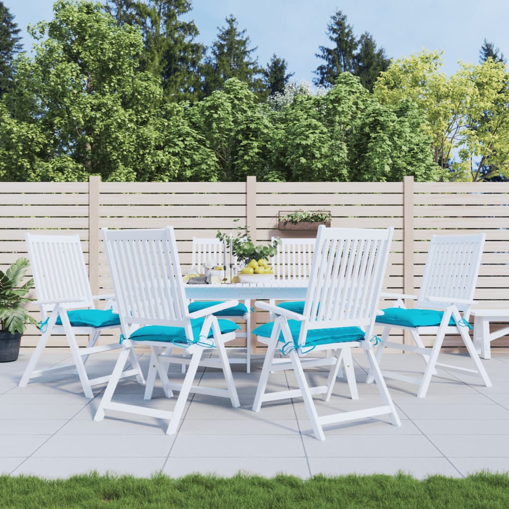 Almofadões de cadeira 6 pcs 50x50x7 cm tecido oxford turquesa
