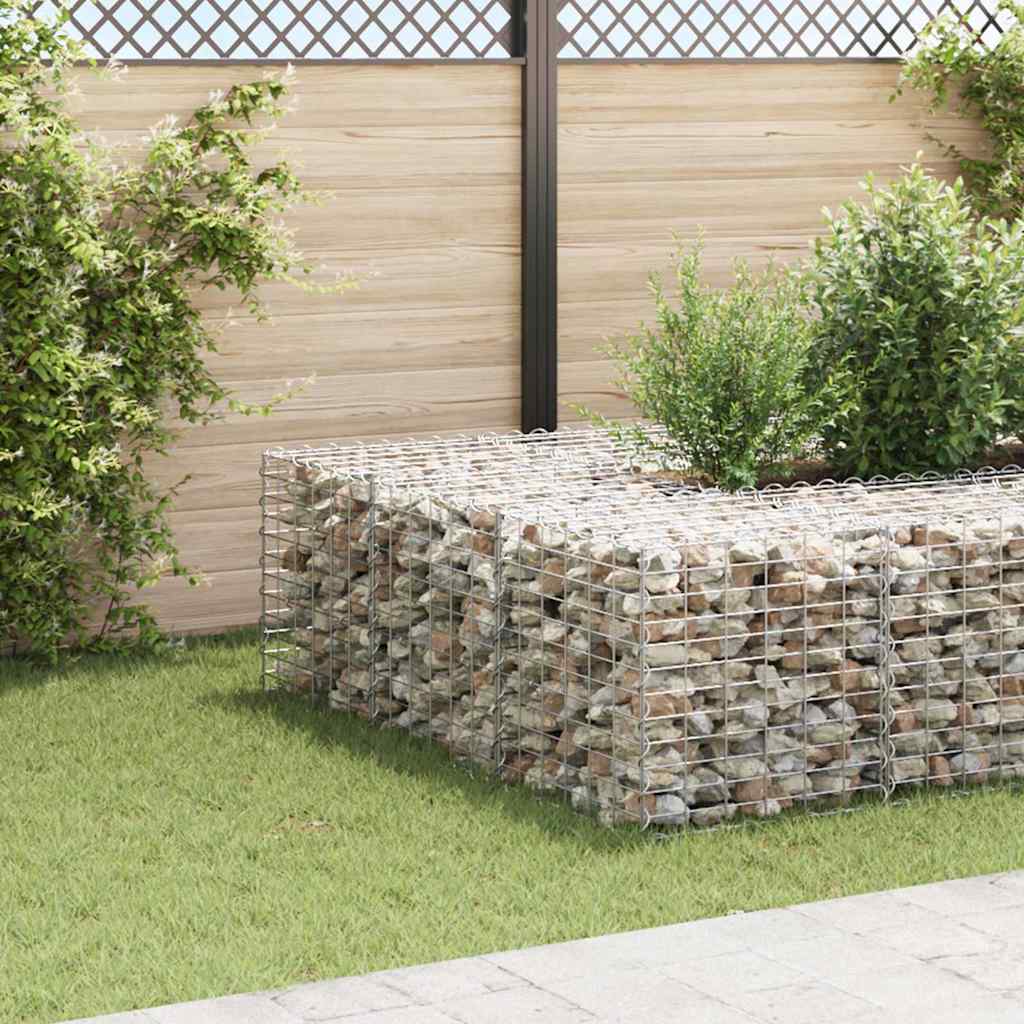 Canteiro elevado/cubo gabião 60x60x60 cm fio de aço