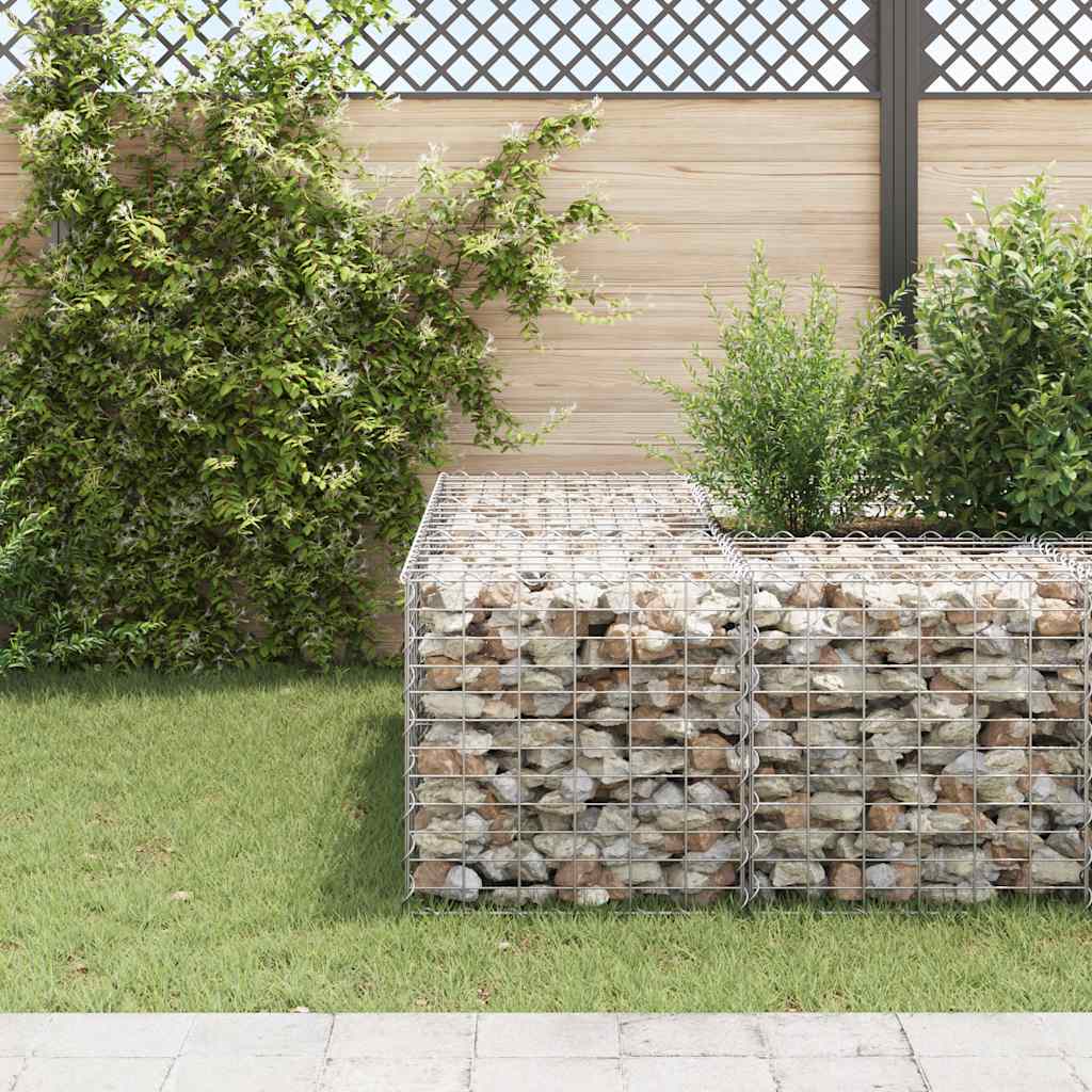 Canteiro elevado/cubo gabião 60x60x60 cm fio de aço