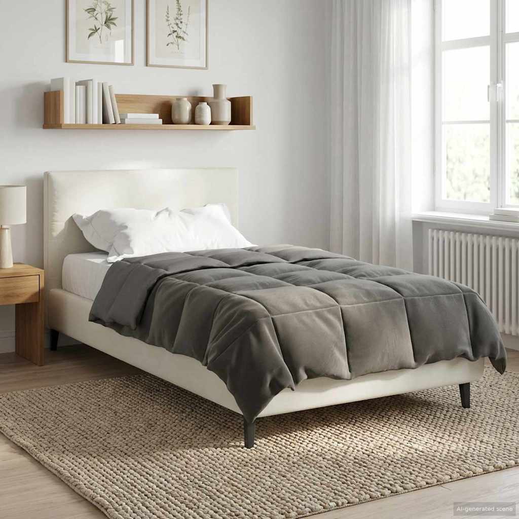 Duvet de ano inteiro cinzento-claro 135 x 200 cm microfibra
